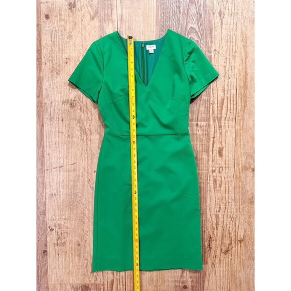 J. Crew Dress 2 NWOT Green Short Sleeve Lined Sheath - Picture 4 of 6